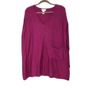 Soft Surroundings cashmere blend Sweater Tunic Large Petite Colorful pocket
